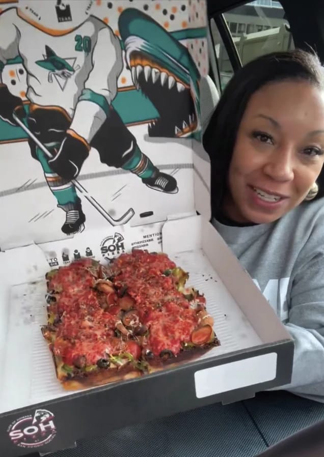 Slice of Homage - Pizza Bib customer